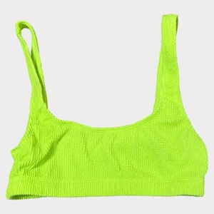 Good American Always Fits Scoop Neck Bikini Top Size 1/2 S/M Electric Lime NWOT